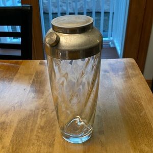 Mid century glass cocktail shaker